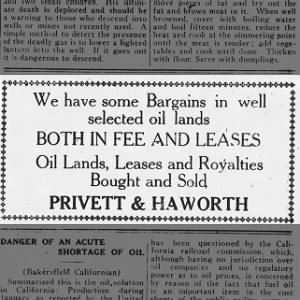 1920 Apr 16 - Privett & Haworth Bargains